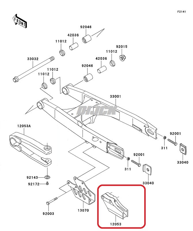 Kawasaki Plastic > KAWA OEM Kettingblok KX65 0024 Van Dijck